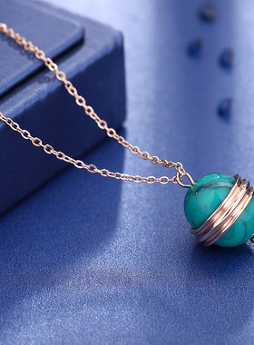 新款玫瑰金彩色圆球不褪色钛钢