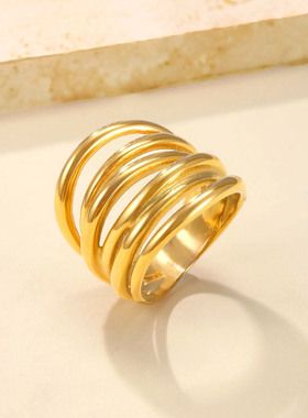 跨境新品不锈钢不规则食指戒