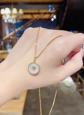 钛钢爱心项链女短款55