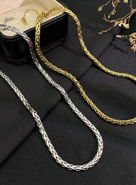 新款钛钢龙骨链金色粗链条