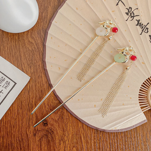 新中式龙形发簪气质典雅后脑勺簪子古风流苏步摇发钗发饰2025新款