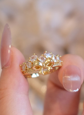 掌上明珠甜美复古蝴蝶结开口