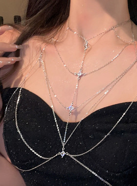 可调节钛钢珠珠锁骨链性感辣妹