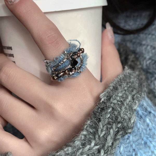 很难不爱！甜酷牛仔芒星戒指女设计感美式潮酷时尚百搭对戒手饰品