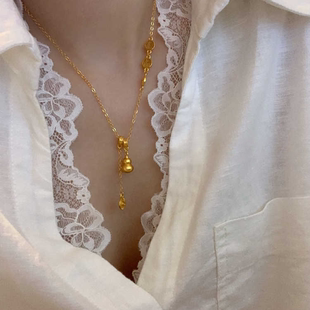 新中式 百搭锁骨链配饰品 福字葫芦吊坠项链女款 精致高级感气质时尚