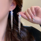 百搭耳环耳饰品 轻奢精致高级设计感时尚 锆石长款 流苏耳钉女新爆款