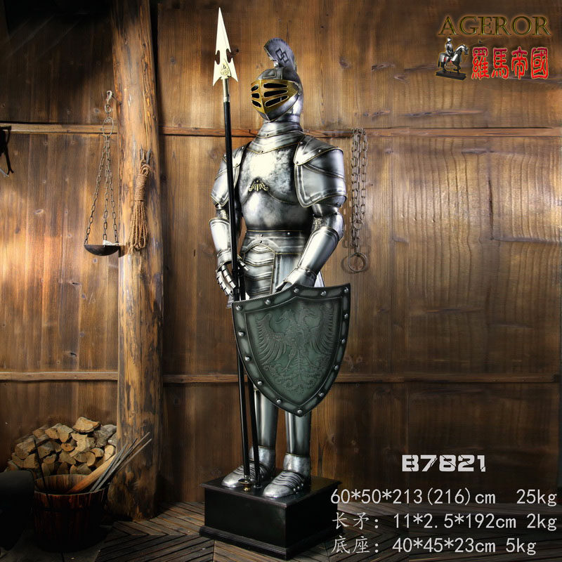 装饰品摆件 欧式酒吧摆设 中世纪盔甲 纯手工铁艺武士 新品推荐