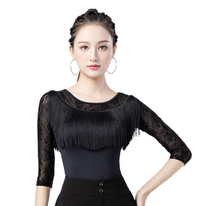 珍黎婷拉丁舞连体衣流苏