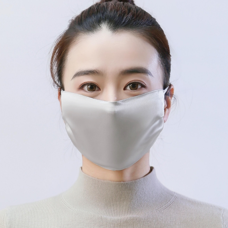 真丝防晒口罩100%桑蚕丝薄夏季透气女可清洗丝绸双层面罩
