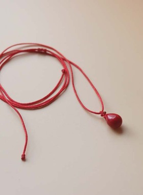 人鱼血泪红色水滴项链