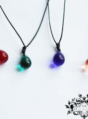 眼泪透明水滴琉璃日韩风锁骨链