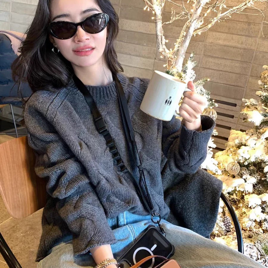 七七店圆领宽松百搭时尚保暖毛衣（含30羊毛）Js568,女装/女士精品,毛针织衫,淘宝优惠券,粉丝福利购,淘宝优惠卷