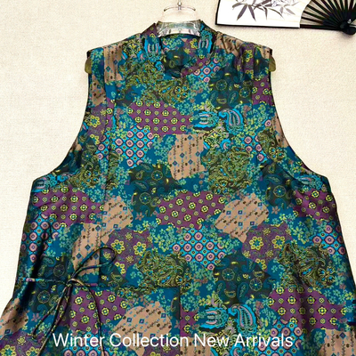 七七26年早春中式高级复古腰果花马甲（含70真丝）ys-3484