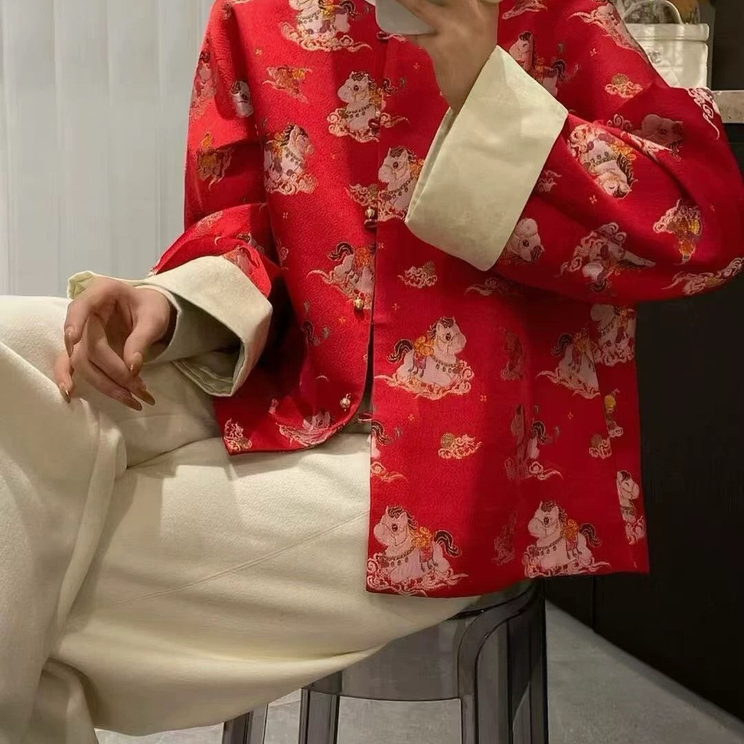 七七年战袍重磅宋锦提花马踏祥云外套短外套（含30真丝）24273045,女装/女士精品,时尚套装,淘宝优惠券,粉丝福利购,淘宝优惠卷