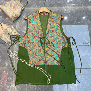 t811 桑蚕丝宋锦马甲YS1 七七设计26年春款 极简大牌老钱新中式