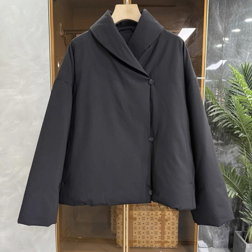 七七店5双旦氛围感极简风立领廓形白鸭绒保暖羽绒服外套QF33-056