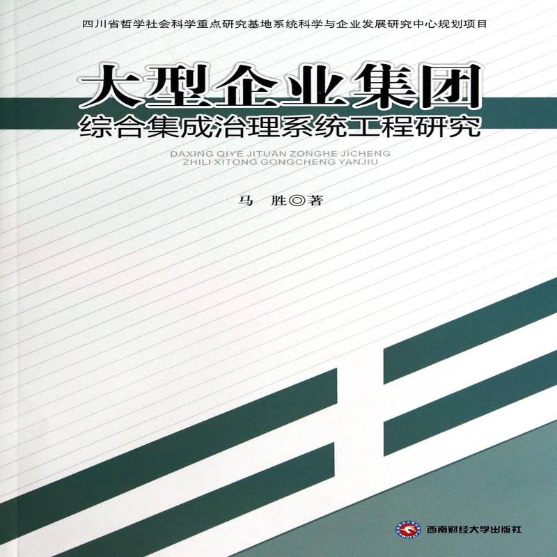 正版书籍 大型企业集团综合集成治理系统工程研马胜西南财经大学出版社管理大型企业企业集团创造管理研究中 人天书店畅销书排行榜