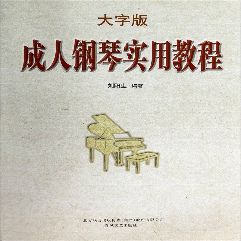 正版书籍 成人钢琴实用教程:大字版刘阳生春风文艺出版社艺术  人天书店畅销书排行榜