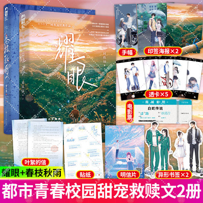 耀眼+春枝秋雨 2册 青春文学爱情校园言情小说实体书校园初恋言情小说书籍都说年少时不能遇见太惊艳的人否则这一生会太孤独
