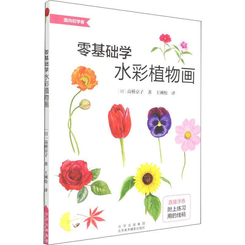 零基础学水彩植物画/面向初学者 高桥京子 植物水彩画绘画技法 艺术