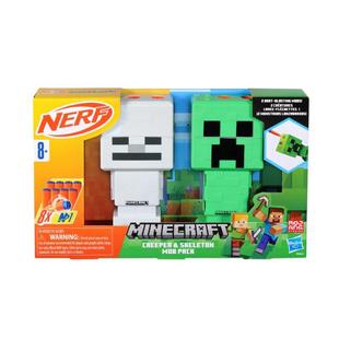 孩之宝Nerf热火N系列我 世界爬行者和骷髅生物软弹发射器玩具枪