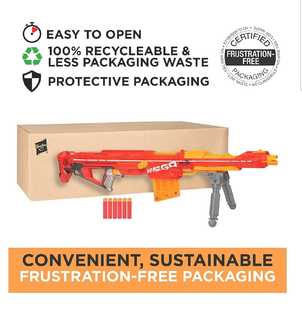 nerf 橙机A3700软弹发射器儿童玩具枪 红狙mega系列百夫长红狙美版