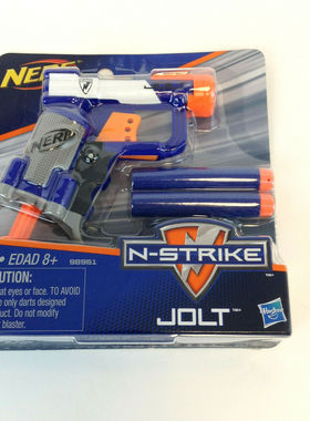 孩之宝NERF热火蓝色jolt软弹发射器儿童玩具枪美版橙机