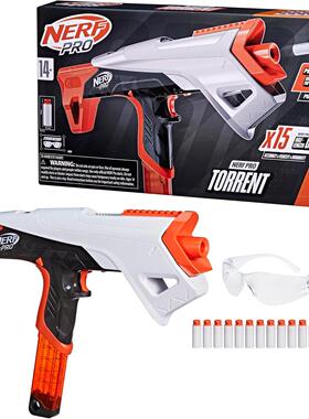 孩之宝Nerf热火Pro Torrent狂潮手动高性能短弹发射器儿童玩具枪