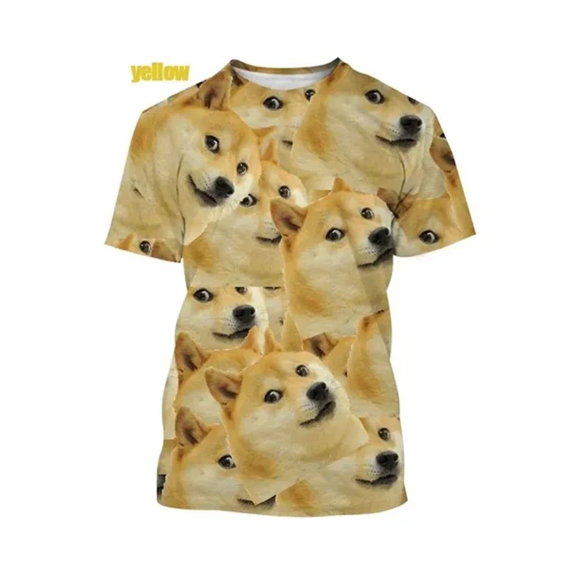 Funny 3D Doge Shiba Inu Dog Graphic T Shirt for Men Clothing