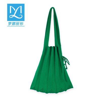 2021bag knitted pleated bag Korean design folding portable s