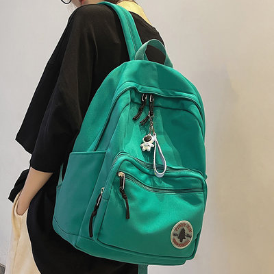 Girl Solid Color Fashion School Bag College Student Women Ba