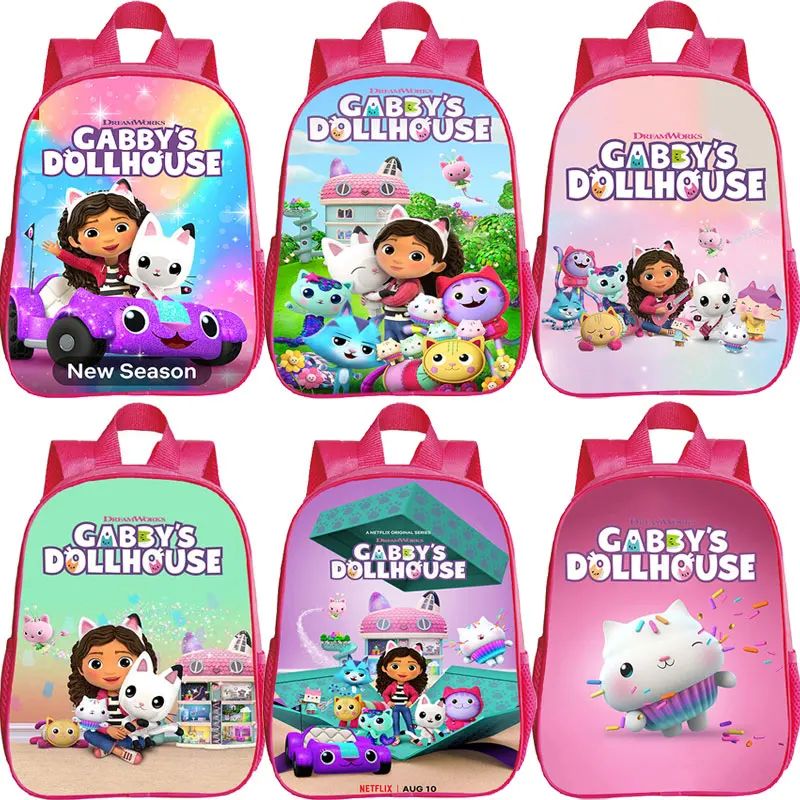 Cute Gabby Cats Schoolbag Gabbys Dollhouse Backpack Kids Kin