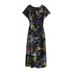 2024 Women's Fashion New Print Unique Split Design Dress