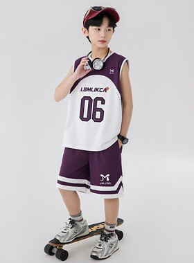 男童背心短裤套装20026新款儿童夏季速干运动服大童男孩篮球服潮