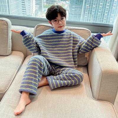 男童睡衣秋冬款儿童双面绒家居服