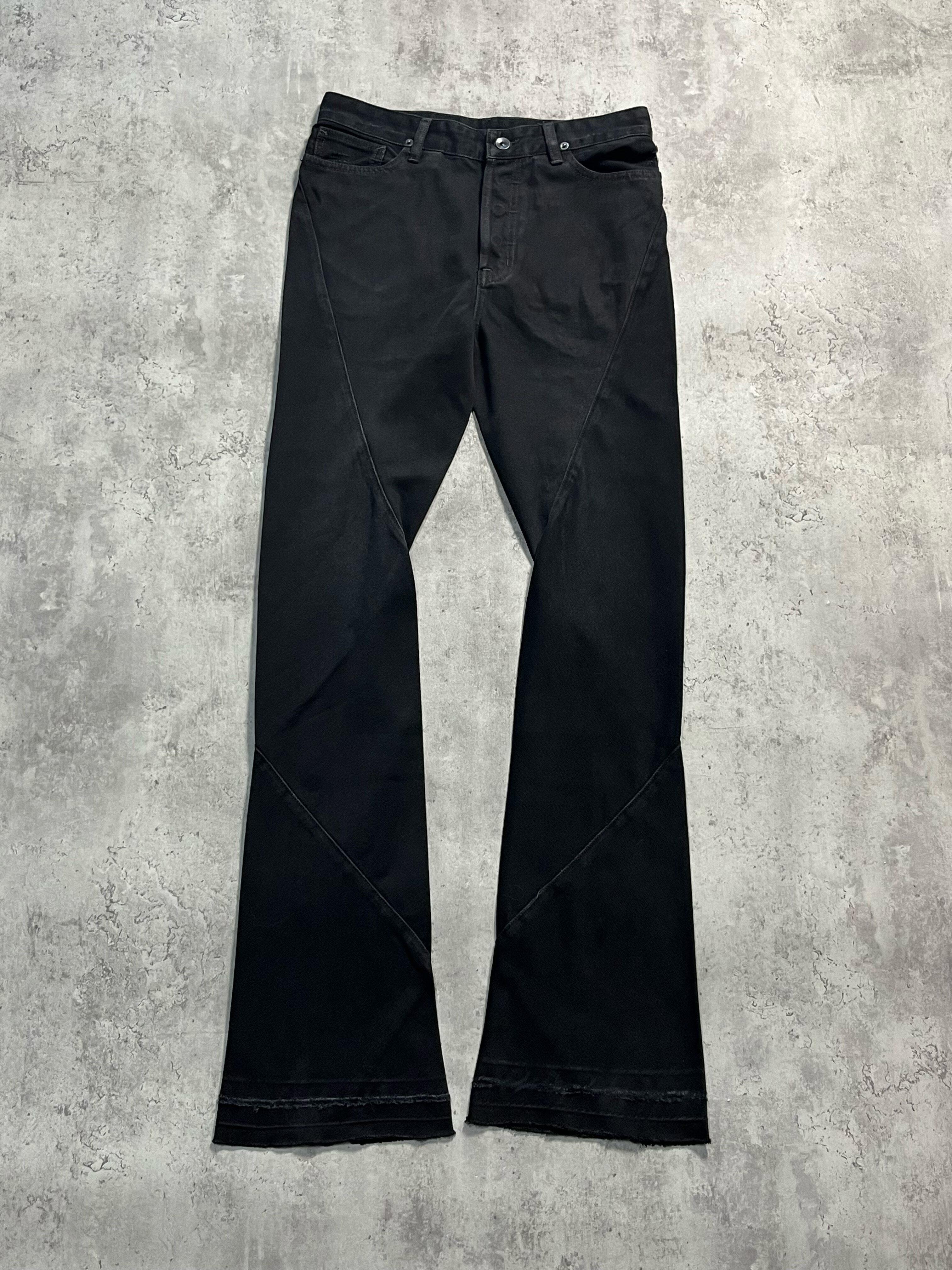 thumbnail for Print independent Ro 07SS dark washed black bootcut three-dimensional cut spiral jeans