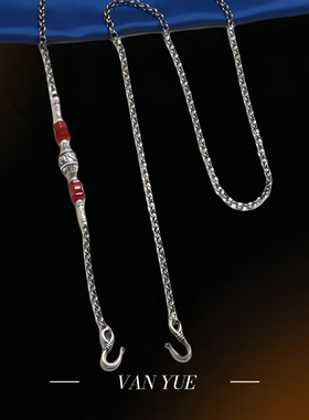 S925纯银六字真言珍珠链玛瑙万能链项链 复古做旧可挂吊坠链子