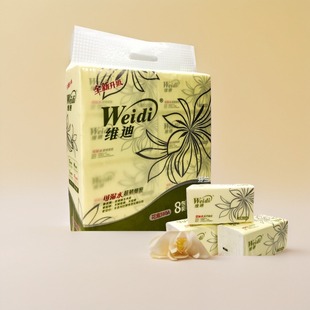 维迪纸巾花意580A抽纸整袋10提80包可湿水无香亲肤超韧家用热销品