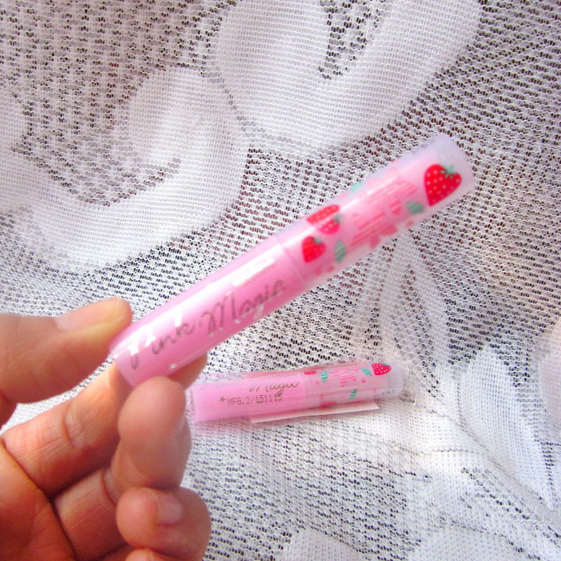 买2个包邮泰国mistine草莓唇膏PINKMAGIC粉色变色润唇膏口红1.7g