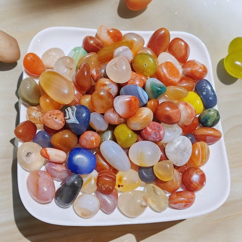 厂家供应雨花石鹅卵石玛瑙滚石石鱼缸花盆铺面摆饰水晶天然彩石