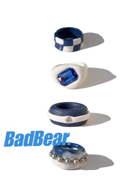 坏熊集市中性蓝手作定制原创戒指