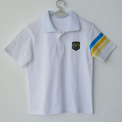 西安高新区实验小学第九小十一小二十一小校服白色短袖T恤POLO衫