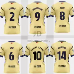 25/26 La Liga Barcelona Jersey No. 6 Gavi No. 9 Lewandowski No. 10 Yarmar No. 14 Rashford Football Uniform