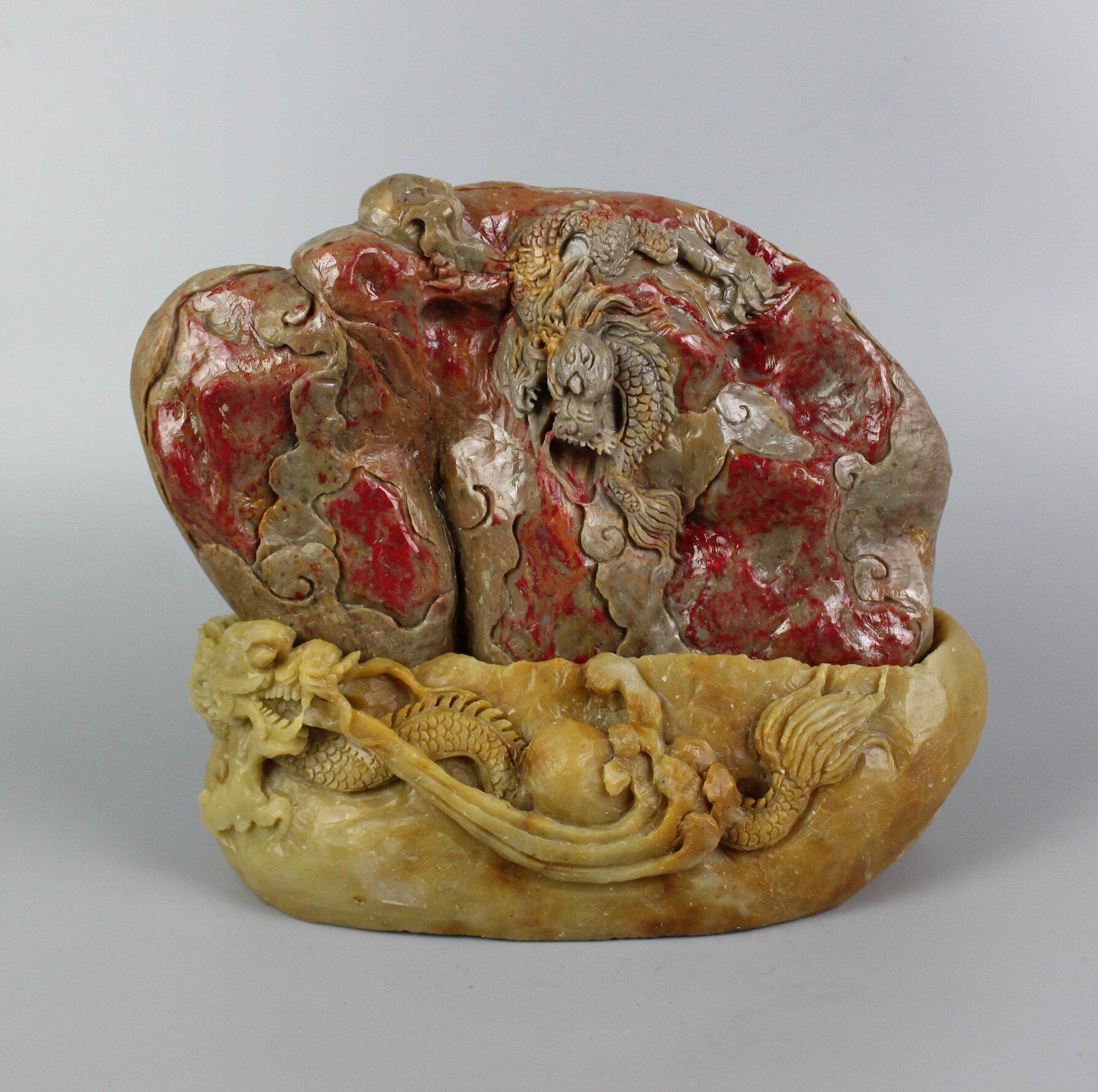 昌化玉岩山鸡血石雕摆件招大财龙精美植动物青田寿巴林手工艺直销