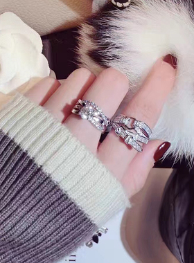 镶钻皮带扣戒指欧美轻奢