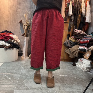 68239 定制款双层亚麻宽松百搭直筒裤（裤长89 臀围130左右）