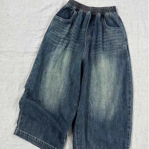 51031新款复古单层显瘦文艺百搭阔腿裤（裤长89左右）