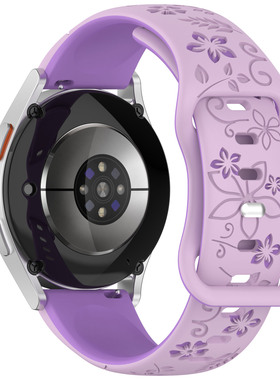 适用三星Galaxy watch45pro67FE压花雕刻纹理硅胶手表带active2S3