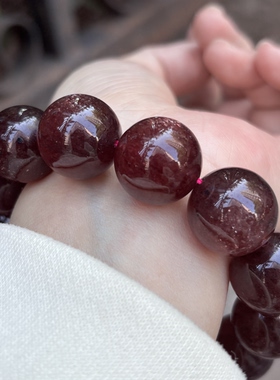天然透闪车厘子水晶草莓晶珠子散珠DIY红色