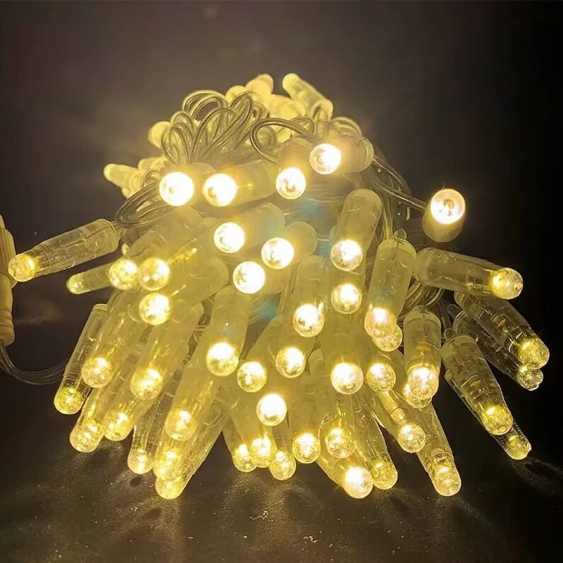 led泡壳灯户外超高亮防水加粗灌胶彩灯闪灯串灯满天星装饰氛围灯